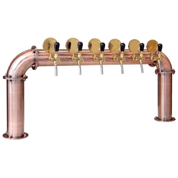 BDT-BR6V Beverage dispense tower Bridge 6-valves : Copper design with protective