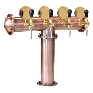 BDT-CT4TAU-ECS : Beverage dispense tower Classic-T (copper design) with 4 Aurora taps and standard medailons