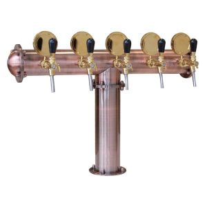 BDT-CT5TAU-ECS : Beverage dispense tower Classic-T (copper design) with 5 Aurora taps and standard medailons