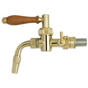 DTP-NO100SG : The “NOSTALGIA” ball beer dispensing tap with the foam compensator / stainless steel core / gold design