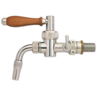 DTP-NO100SC : The “NOSTALGIA” ball beer dispensing tap with the foam compensator / stainless steel core / chrome design