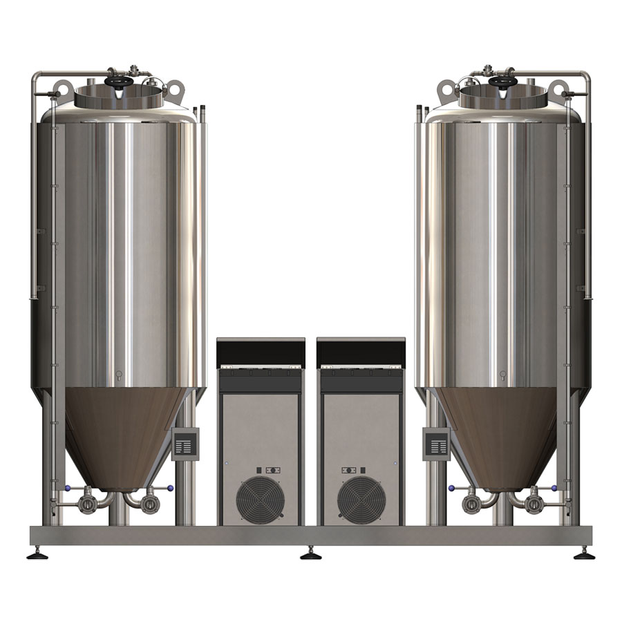 FUIC-CHP2C-2x1000CCT: Kompaktní fermentační jednotka 2×1000/1276 litrů, 0.5/1.5/3.0 bar