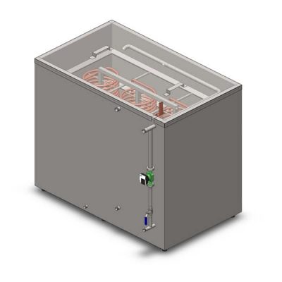 ICWT-1000 : Insulated ice water tank (glycol tank) 1000 liters with two pumps and the heat exchanger
