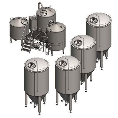 Compact Tritank brewery system