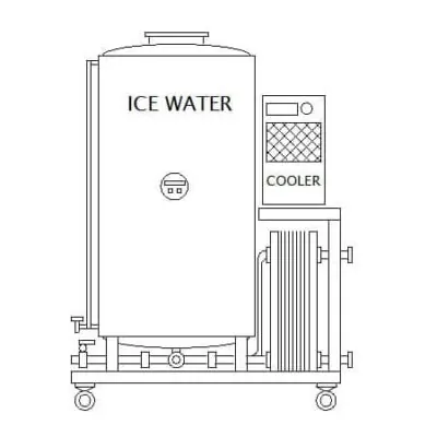 WCU-1500 Compact wort cooling and aeration unit with the cold water tank 1500 L