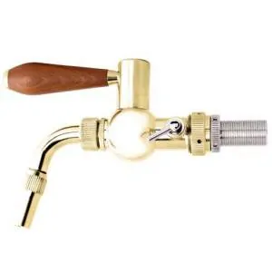 DTP-BA100SG : The “BAROQUE” ball beer dispensing tap with the foam compensator / stainless steel core / gold design