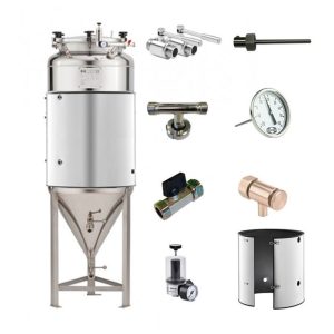 CCT-SHP-200DE : Cylindrically-conical fermentation-maturation tank 200/240 liters 2.5 bar (simplified fermenter)
