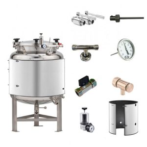 FMT-SHP-100H : Round-bottom tank, non-insulated, cooled by liquid, 100/120 liters 2.5 bar (simplified fermenter)