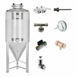 CCT-SHP-1000DE Cylindrically-conical fermentation-maturation tank 1000/1200 liters 2.5 bar