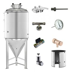 CCT-SHP-1000DE : Cylindrically-conical fermentation-maturation tank 1000/1200 liters 2.5 bar (simplified fermenter)