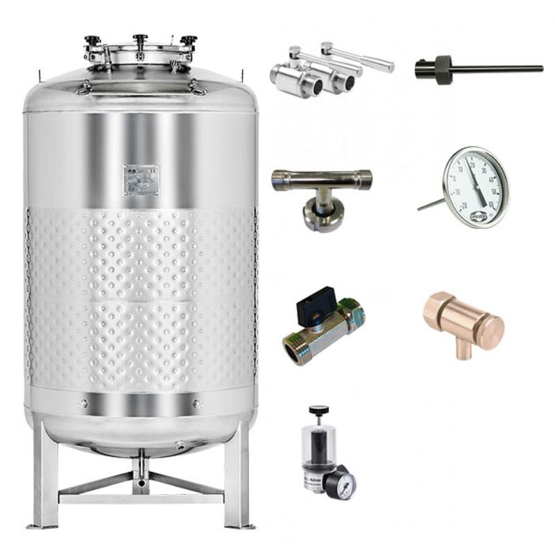 FMT-SHP-1000H Round-bottom fermenter, non-insulated, cooled by liquid, 1000/1150 liters 2.5 bar