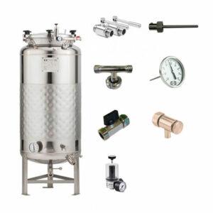FMT-SLP-200H Round-bottom fermenter, non-insulated, cooled by liquid, 200/240 liters 1.2 bar