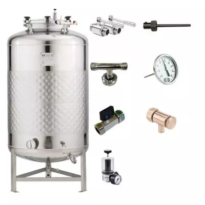 FMT-SHP-500H Round-bottom fermenter, non-insulated, cooled by liquid, 500/625 liters 2.5 bar