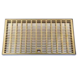 BDT-6025-01GS : Beverage drip tray 600x250x20mm, gold + stainless steel