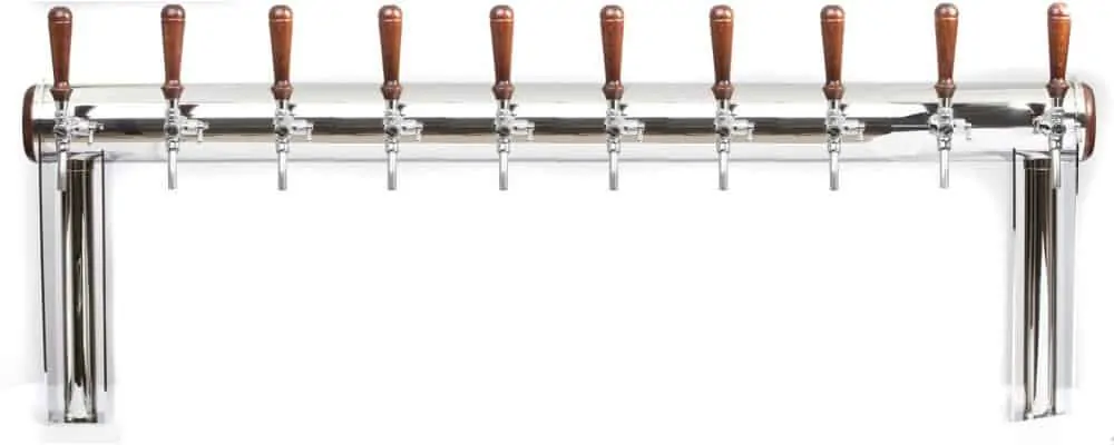 Beverage dispense tower “Beer Gate” with 10pcs of the Aurora beverage taps