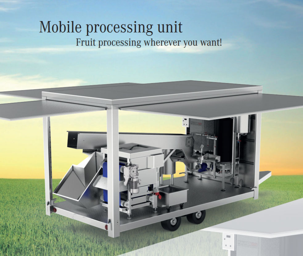 Mobile fruit processing unit