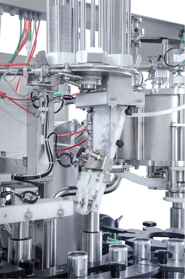 cans capping unit - BCFL-MB1500TP : Automatic counter pressure filling line for 1500 bottles or cans per hour with a tunnel pasteurizer - fbc, bfl