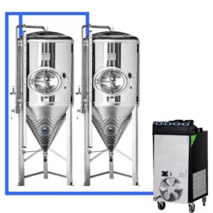 CFSCT1-2xCCT1000SHP3 : Complete fermentation set with 2xCCT-SHP3 1200 liters
