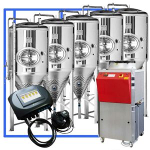 CFSCT1-5xCCT4000SHP3ATC : Complete fermentation set with 5xCCT-SHP3 5500 liters and automatic temperature control