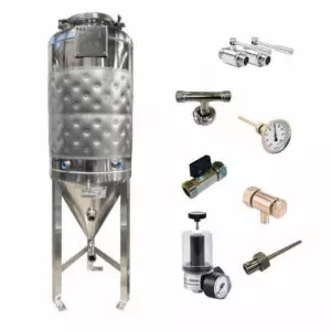 CCT-SLP-50DE : Cylindrically-conical fermentation-maturation tank 50/60 liters 1.2 bar (simplified fermenter)