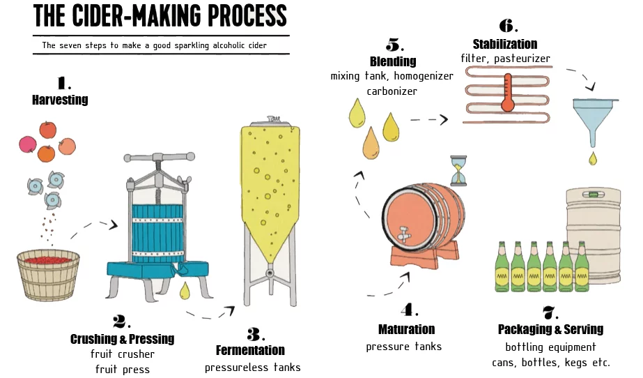 Cider production process - scheme