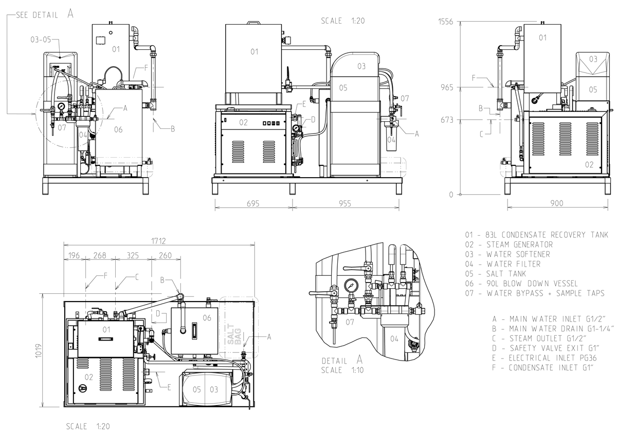 MXSG 20CSF dimensions - MXSG-12 : Electric steam generator GHIDINI MAXI-24 6-12kW / 8-18kg/hr | pressure from 4.5 to 7.0 bar - sgs, esg