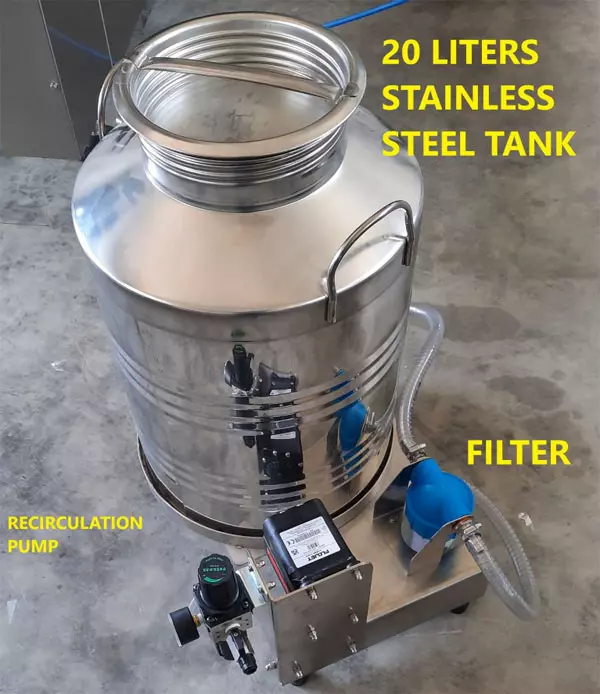 Rinser recilcuation 20 liters tank with the pump