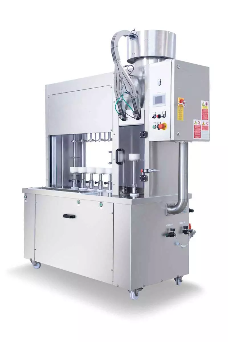 Monoblock 6-6-2 / Semi-automatic rinsing, filling and capping machine for bottles (up to 600 bph)
