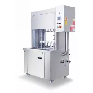 CFSA-MB44: Monoblock 4-4 / Compact counter-pressure semiautomatic rinsing and filling machine for cans (up to 400 bph)