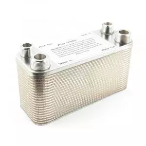 PHE-40PSS : Plate heat exchanger (MINI wort cooler) with 40 plates | stainless steel AISI 304 (KL01978)