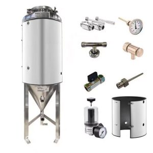 CCT-SHP-50DE : Cylindrically-conical fermentation-maturation tank 50/60 liters 2.5 bar (simplified fermenter)