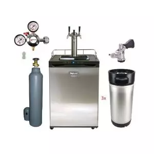 KGR-3TKLXC : Kegerator Kegland Series X – Compact refrigerator for 4 kegs, beer dispense tower with three taps – Complete set