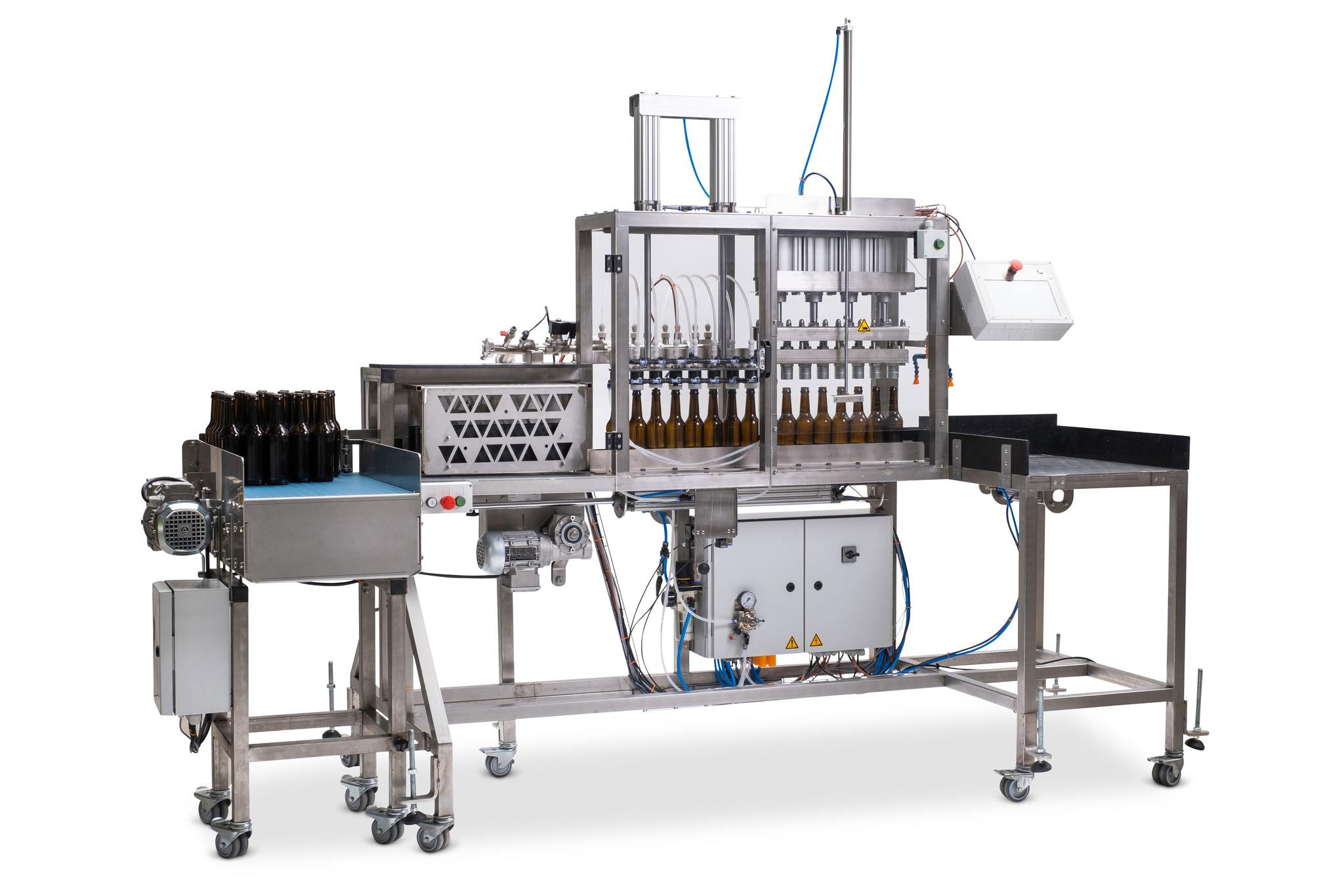 Automatic counter-pressure bottle filling machine (up to 2200 bottles per hour)