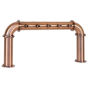 BDT-BR5T-ECS : Beverage dispense tower “Bridge” for 5pcs of beer taps / copper design / without the faucets / without medailons / with standard cooling