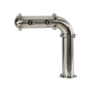 BDT-CL2T-EPS : Beverage dispense tower “Classic-L” for 2pcs of beer taps / polished steel / without the faucets / without medailons / with standard cooling