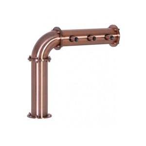 BDT-CL3T-ECS : Beverage dispense tower “Classic-L” for 3pcs of beer taps / copper design / without the faucets / without medailons / with standard cooling
