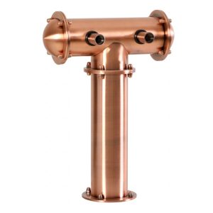 BDT-CT2T-ECS : Beverage dispense tower “Classic-T” for 2pcs of beer taps / copper design / without the faucets / without medailons / with standard cooling
