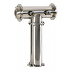 BDT-CT2T-EPS : Beverage dispense tower “Classic-T” for 2pcs of beer taps / polished steel / without the faucets / without medailons / with standard cooling