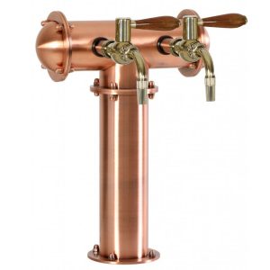 BDT-CT2TGL-ECS : Beverage dispense tower Classic-T (copper design) with 2 “GLOBAL” taps and LED medailons