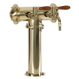 BDT-CT2TGL-EGS : Beverage dispense tower Classic-T (gold design) with 2 “GLOBAL” taps and LED medailons