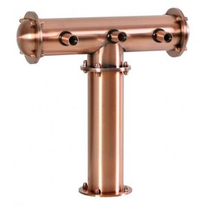 BDT-CT3T-ECS : Beverage dispense tower “Classic-T” for 3pcs of beer taps / copper design / without the faucets / without medailons / with standard cooling