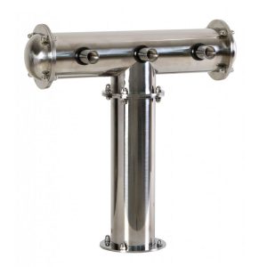 BDT-CT3T-EPS : Beverage dispense tower “Classic-T” for 3pcs of beer taps / polished steel / without the faucets / without medailons / with standard cooling