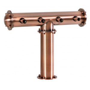 BDT-CT4T-ECS : Beverage dispense tower “Classic-T” for 4pcs of beer taps / copper design / without the faucets / without medailons / with standard cooling