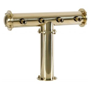 BDT-CT4T-EGS : Beverage dispense tower “Classic-T” for 4pcs of beer taps / gold design / without the faucets / without medailons / with standard cooling