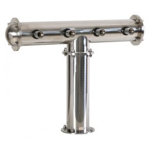 BDT-CT4T-EPS : Beverage dispense tower “Classic-T” for 4pcs of beer taps / polished steel / without the faucets / without medailons / with standard cooling