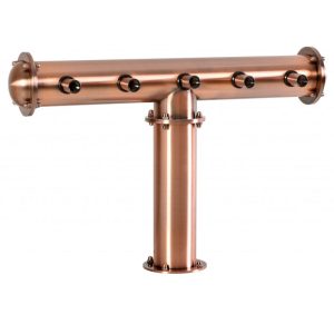 BDT-CT5T-ECS : Beverage dispense tower “Classic-T” for 5pcs of beer taps / copper design / without the faucets / without medailons / with standard cooling