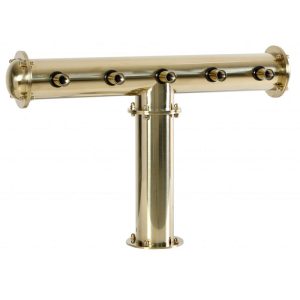 BDT-CT5T-EGS : Beverage dispense tower “Classic-T” for 5pcs of beer taps / gold design / without the faucets / without medailons / with standard cooling