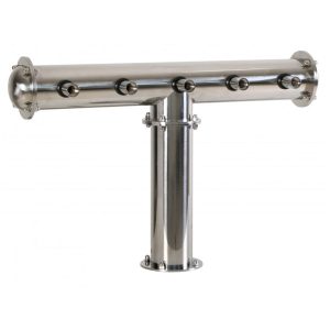 BDT-CT5T-EPS : Beverage dispense tower “Classic-T” for 5pcs of beer taps / polished steel / without the faucets / without medailons / with standard cooling