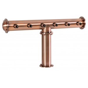 BDT-CT6T-ECS : Beverage dispense tower “Classic-T” for 6pcs of beer taps / copper design / without the faucets / without medailons / with standard cooling