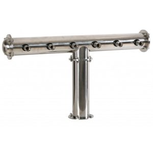 BDT-CT6T-EPS : Beverage dispense tower “Classic-T” for 6pcs of beer taps / polished steel / without the faucets / without medailons / with standard cooling